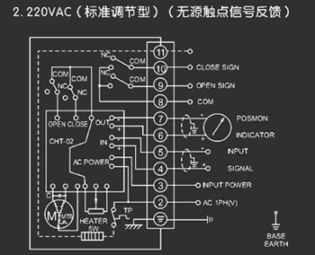 220VAC標準調(diào)節(jié)型<a href='http://www.anhbs.cn/Product/diefa/diandongdiefa/' target='_blank'>電動<a href='http://www.anhbs.cn/Product/diefa/' target='_blank'>蝶閥</a></a>接線圖（