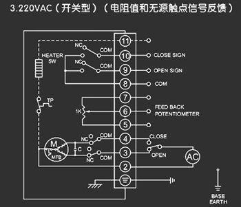 220VAC開關(guān)型<a href='http://www.anhbs.cn/Product/diefa/diandongdiefa/' target='_blank'>電動<a href='http://www.anhbs.cn/Product/diefa/' target='_blank'>蝶閥</a></a>接線圖